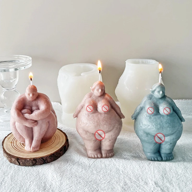 Candle Making Fat - 추상적인 인체 실리콘 몰드, DIY 초상화,