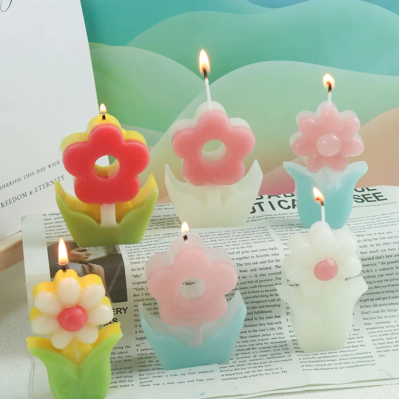 Candle Making Jelly - 꽃 아로마테라피 양초 실리콘 몰드 양초