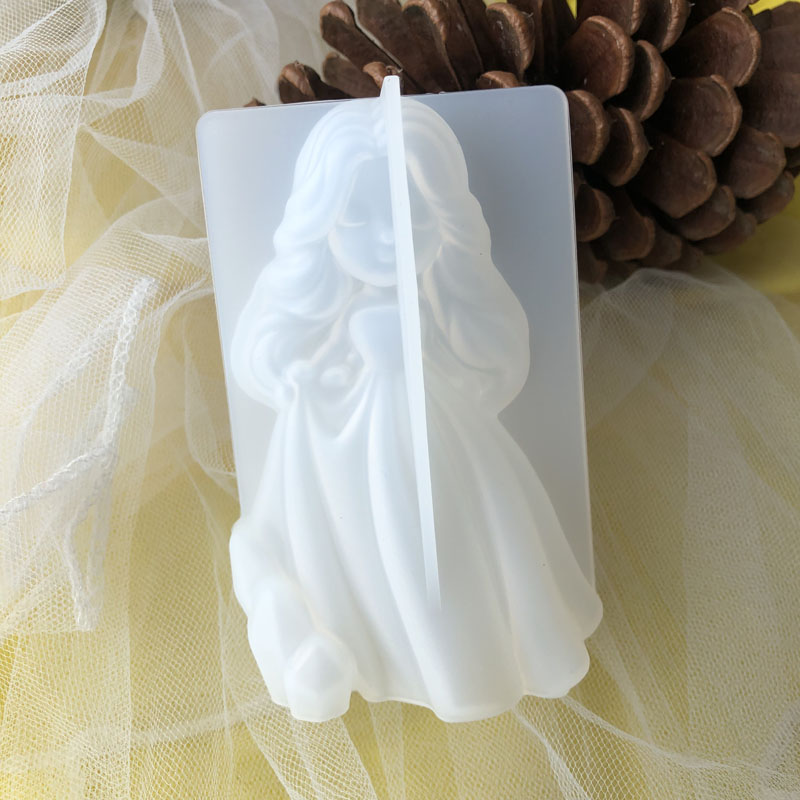 Candle Making Classes - 3D 귀여운 공주 실리콘 양초 금형