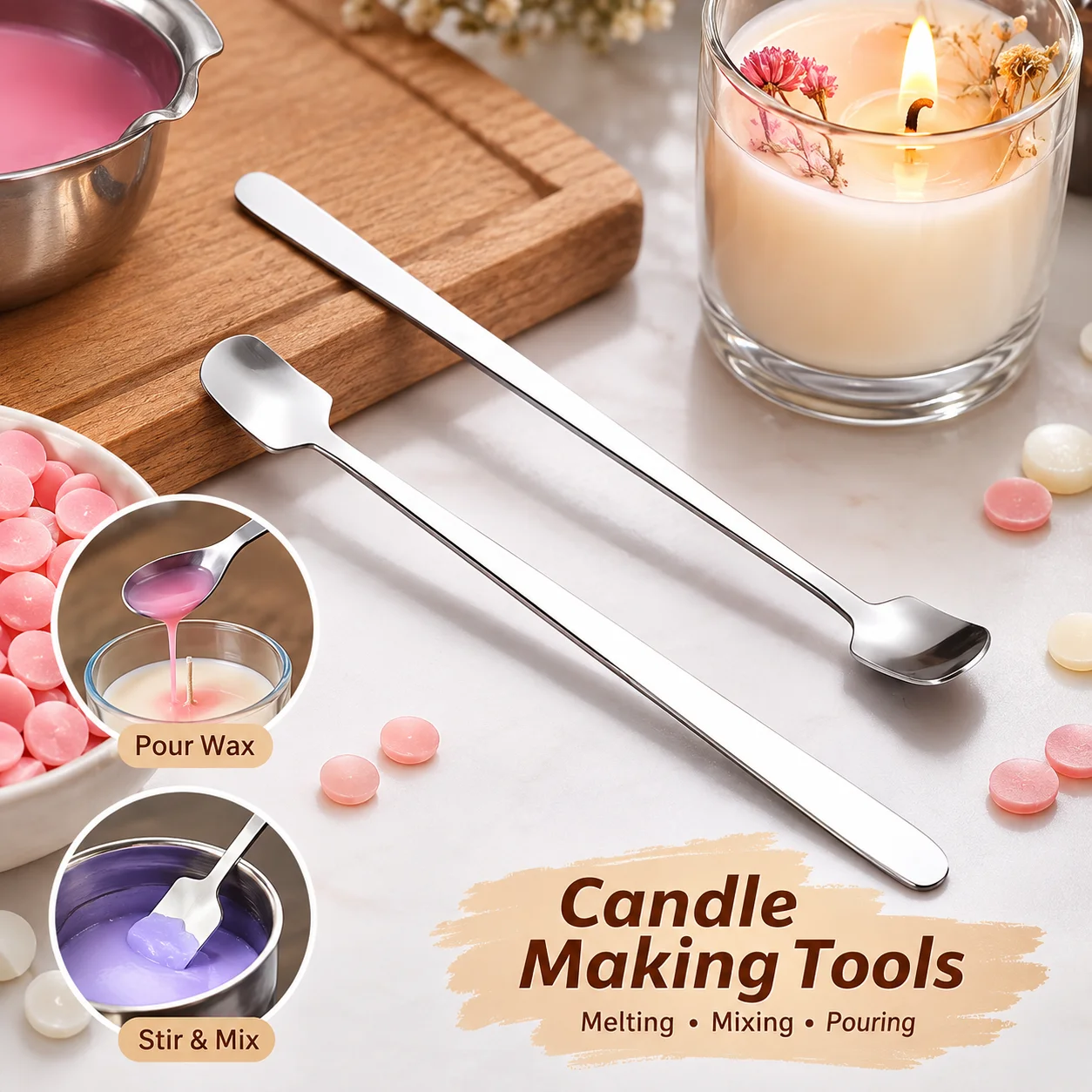 Candle Making Instructions - 1/2PCS 스테인레스 스틸 캔들 만들기 스푼