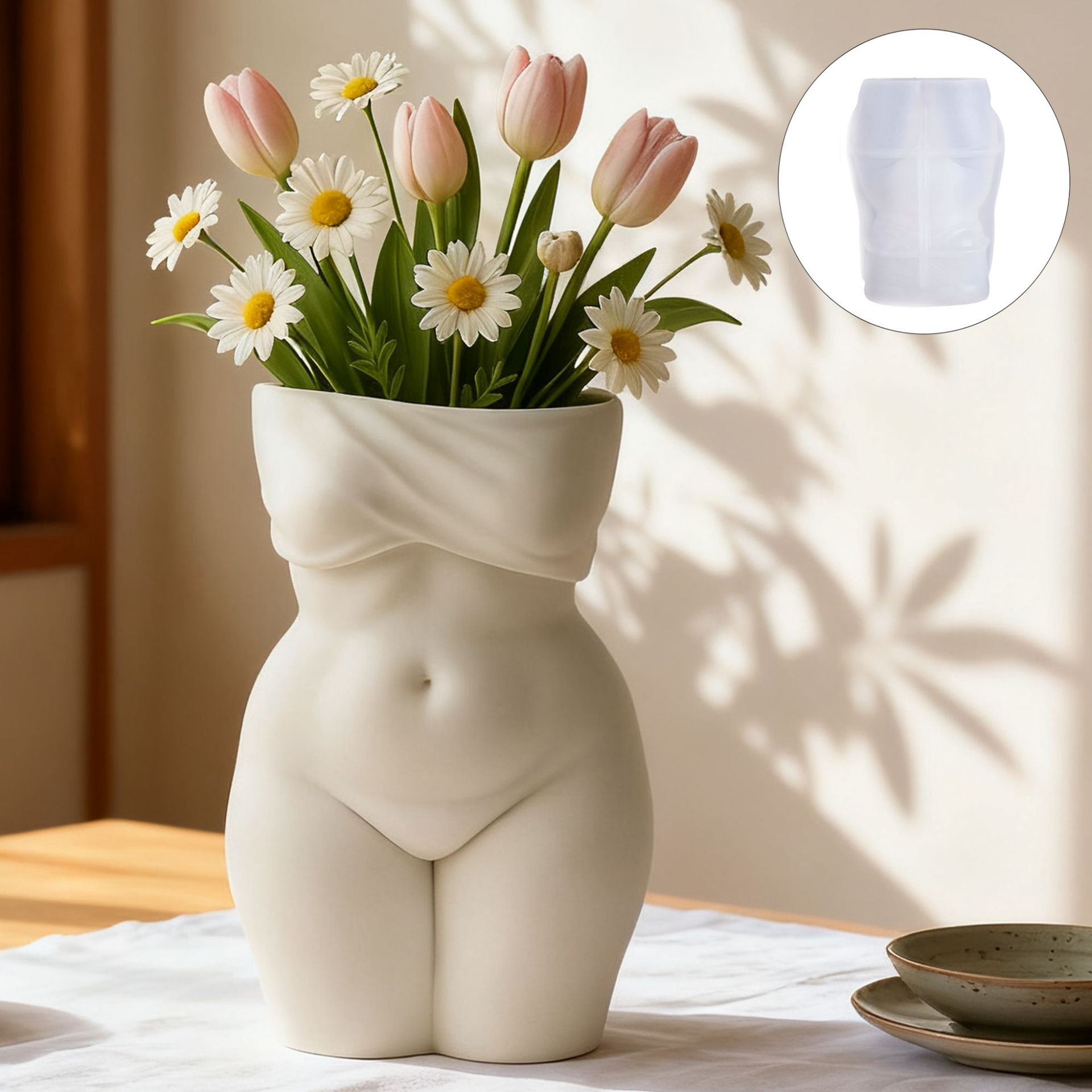 Candle Making Fat - 3D 통통한 여성 토르소 화병 실리콘