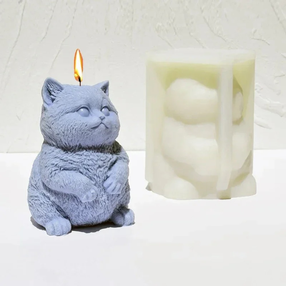 Candle Making Fat - 3D 뚱뚱한 고양이 아로마테라피 양초 실리콘