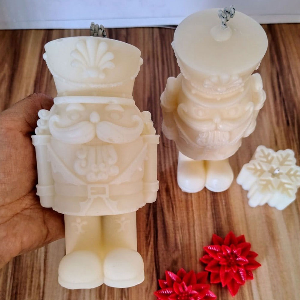 Candle Making Fat - 호두까기 인형 군인 실리콘 양초 몰드