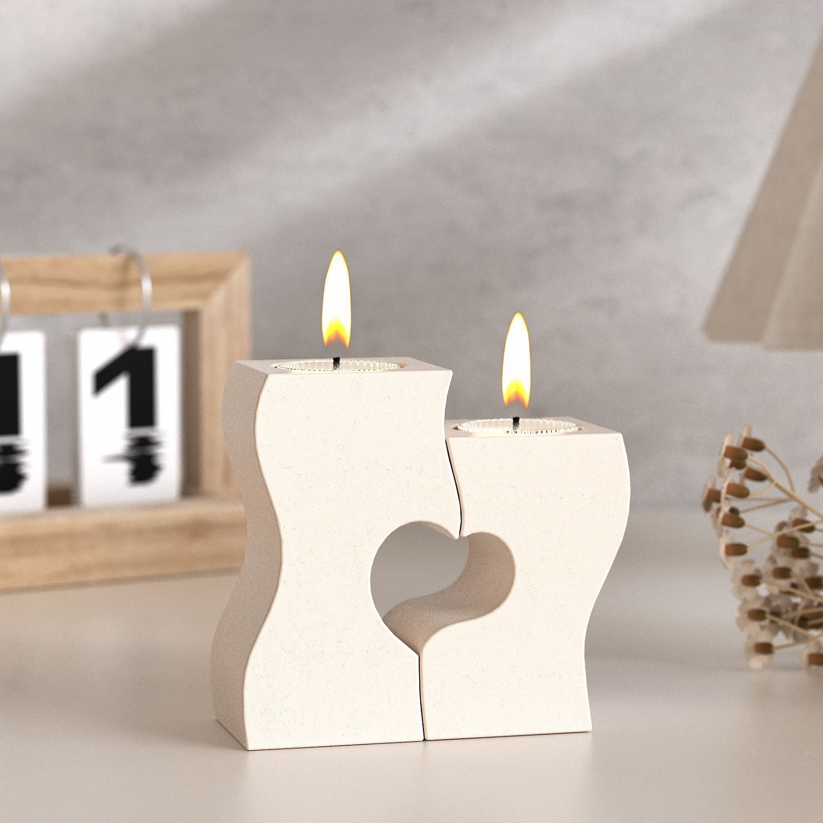 Candle Making Classes - S 하트 촛대 실리콘 몰드 DIY