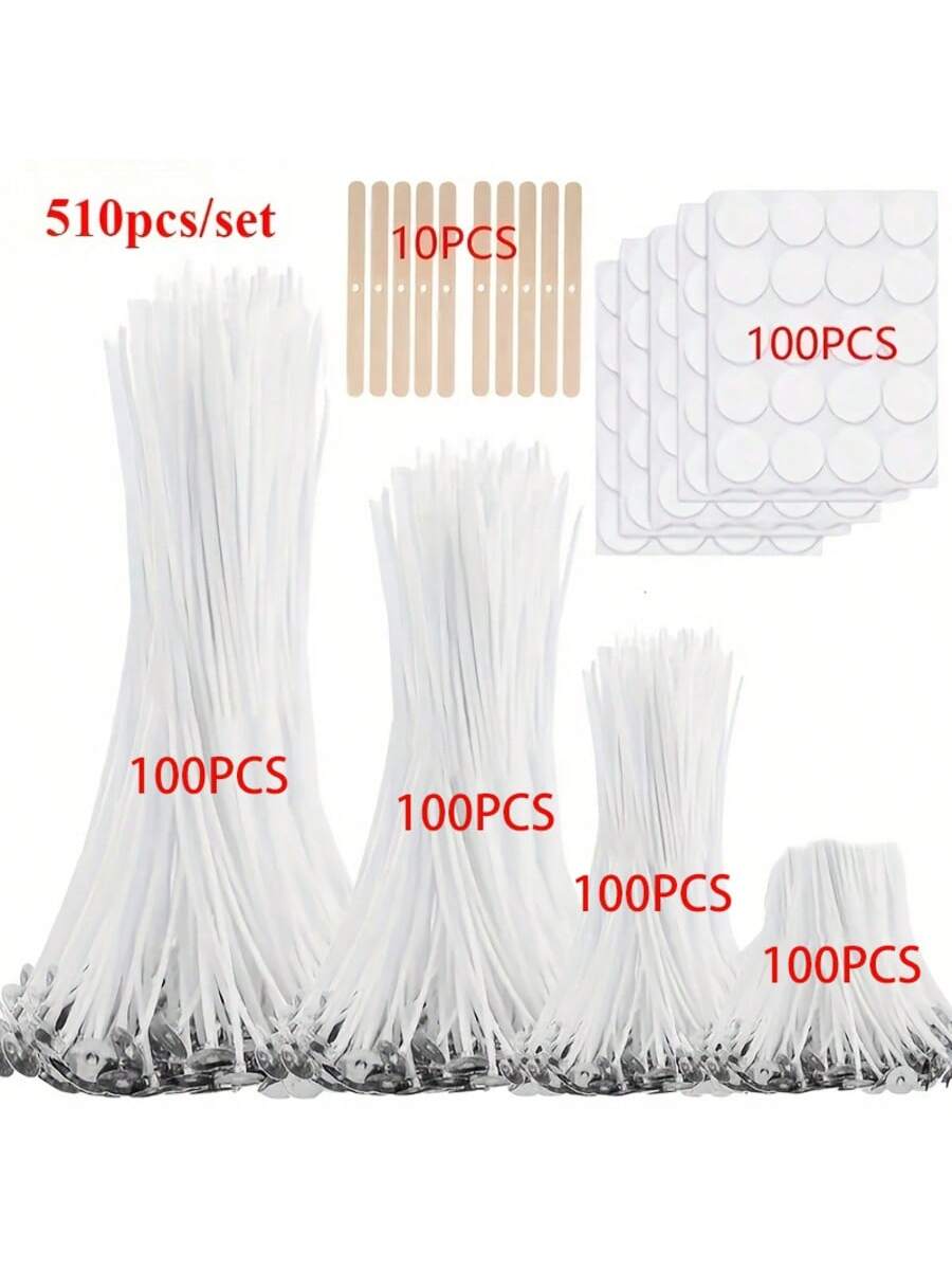 Candle Making Instructions - 310/510개 양초 제작 용품 세트, 1인치/3.94인치/6인치/8인치