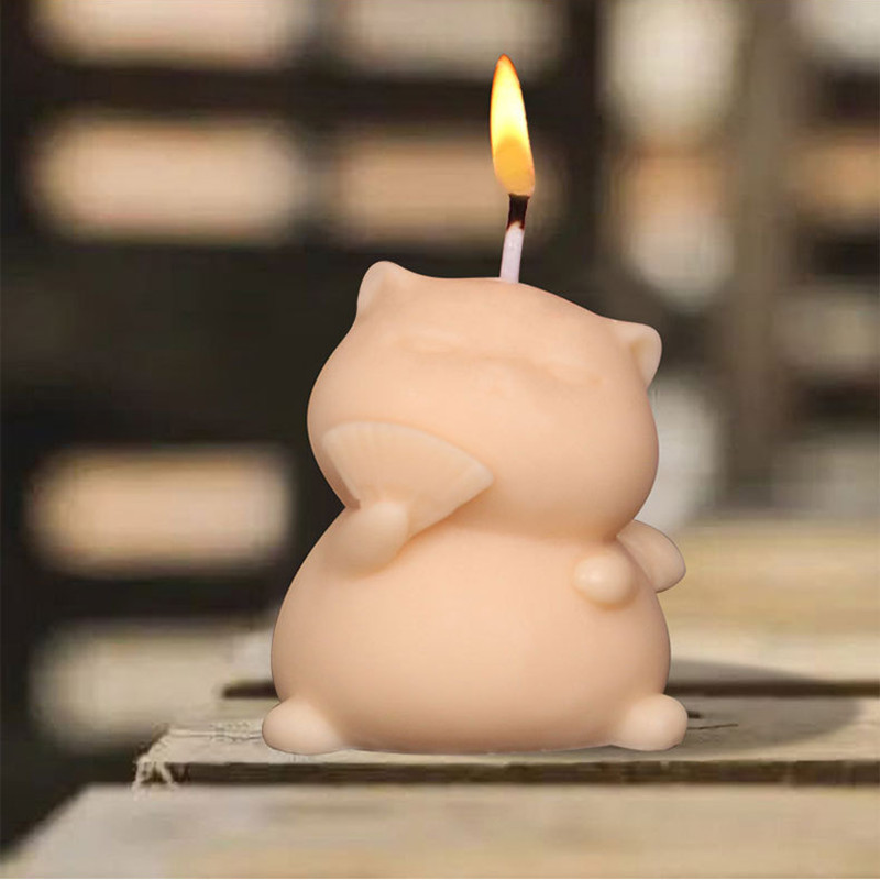 Candle Making Fat - 귀여운 뚱뚱한 고양이 실리콘 양초 금형