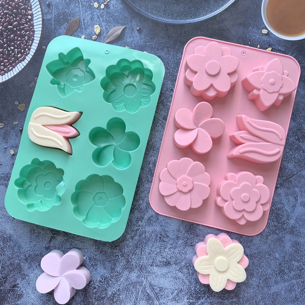 Candle Making Classes - 다양한 꽃 모양 실리콘 몰드, 비누