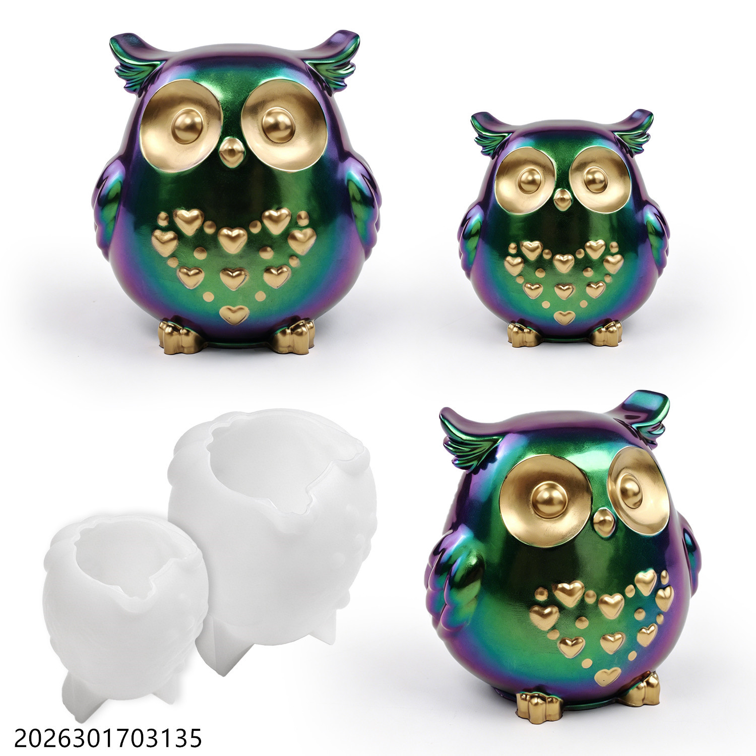 Candle Making Classes - 올빼미 실리콘 몰드 3D 새 모양