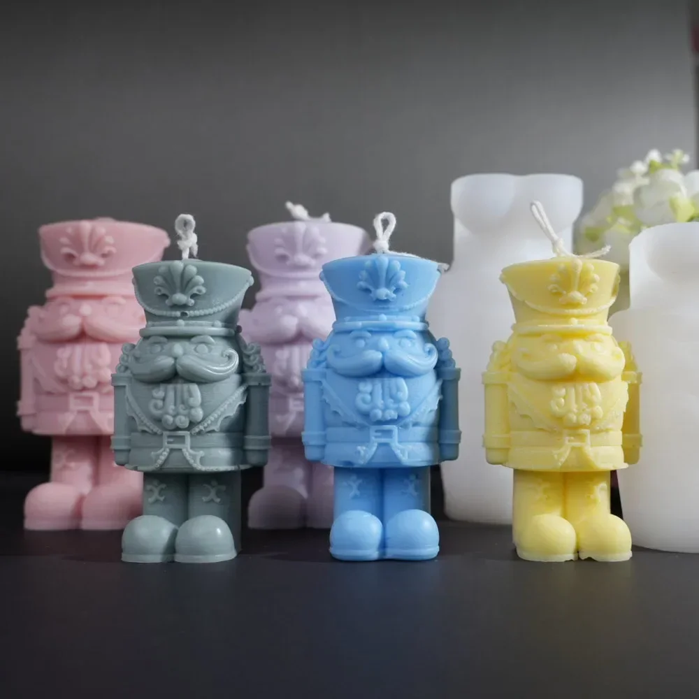 Candle Making Fat - 스탠딩 호두나무 군인 실리콘 향 캔들