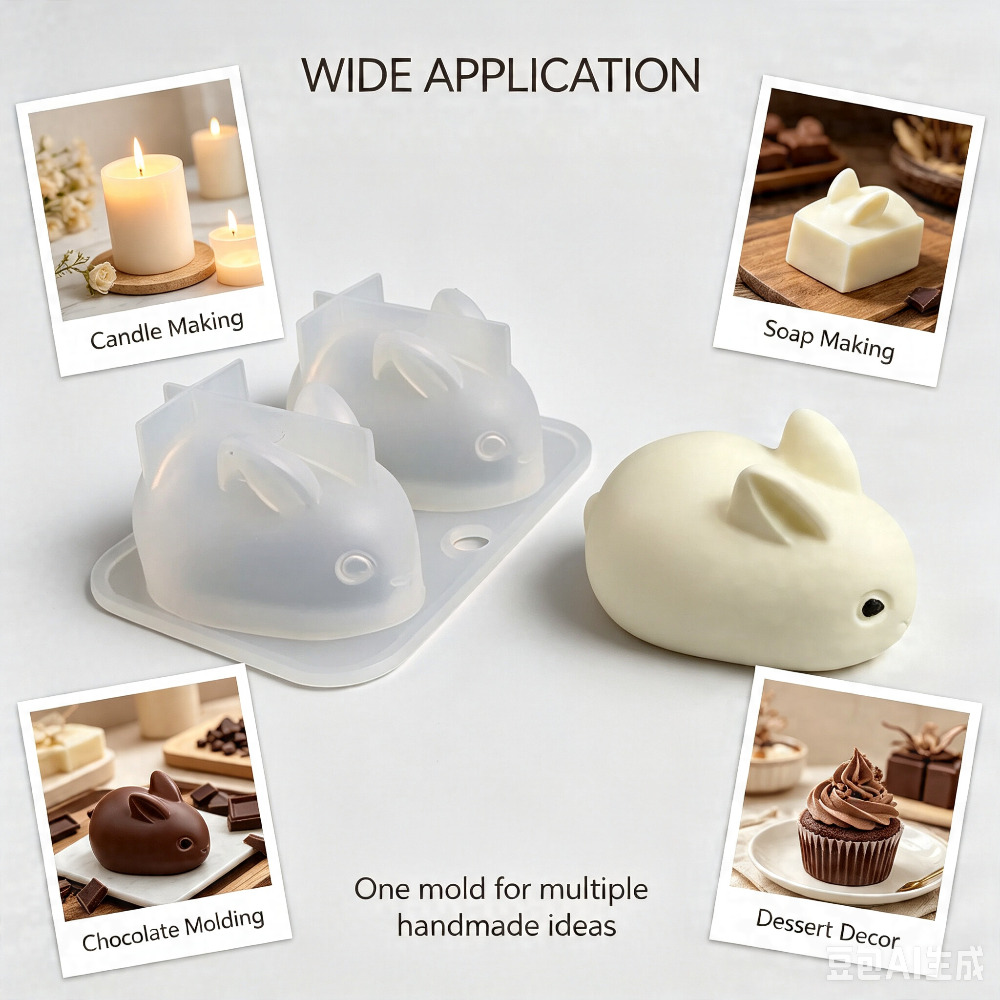 3D 미니 토끼 실리콘 몰드 식품 등급 2구 토끼 모양 - Candle Making Classes 리뷰 및 가격