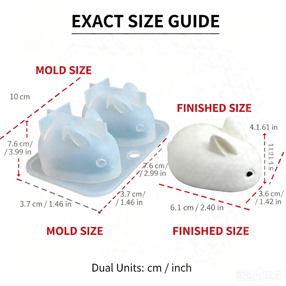 3D 미니 토끼 실리콘 몰드 식품 등급 2구 토끼 모양 - Candle Making Classes 리뷰 및 가격