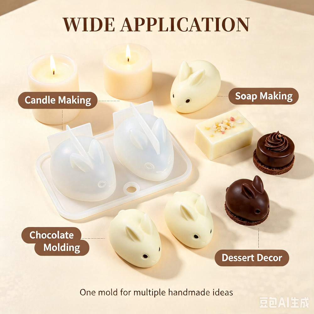 3D 미니 토끼 실리콘 몰드 식품 등급 2구 토끼 모양 - Candle Making Classes 리뷰 및 가격