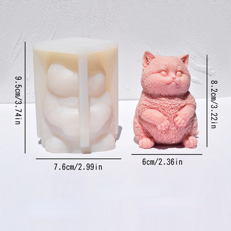 3D 뚱뚱한 고양이 실리콘 캔들 몰드, DIY 스탠딩  - Candle Making Fat 리뷰 및 가격