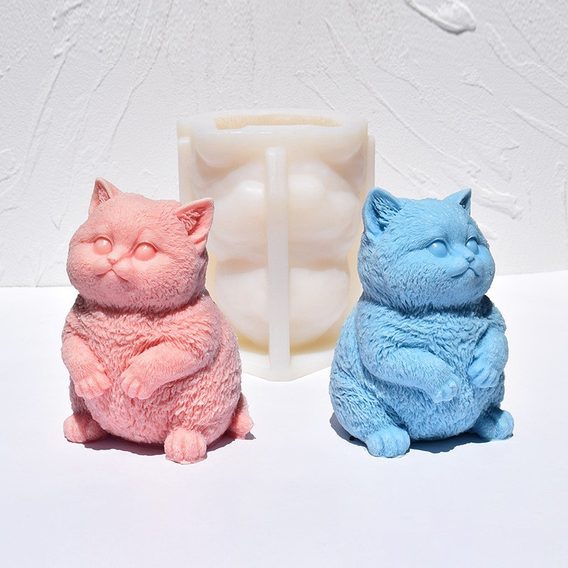 3D 뚱뚱한 고양이 실리콘 캔들 몰드, DIY 스탠딩  - Candle Making Fat 리뷰 및 가격