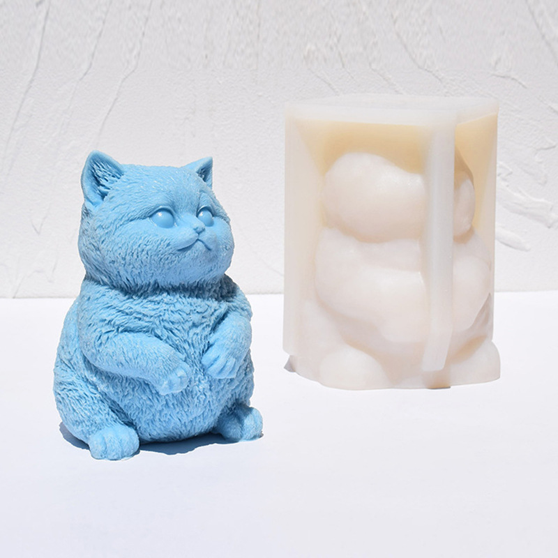 3D 뚱뚱한 고양이 실리콘 캔들 몰드, DIY 스탠딩  - Candle Making Fat 리뷰 및 가격