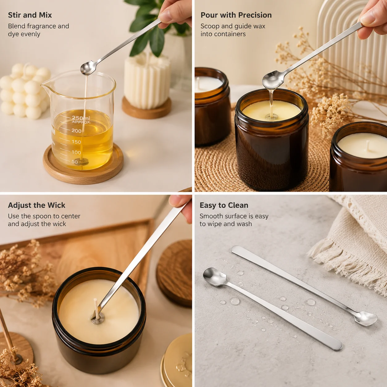 1/2PCS 스테인레스 스틸 캔들 만들기 스푼 세트 긴 - Candle Making Instructions 리뷰 및 가격
