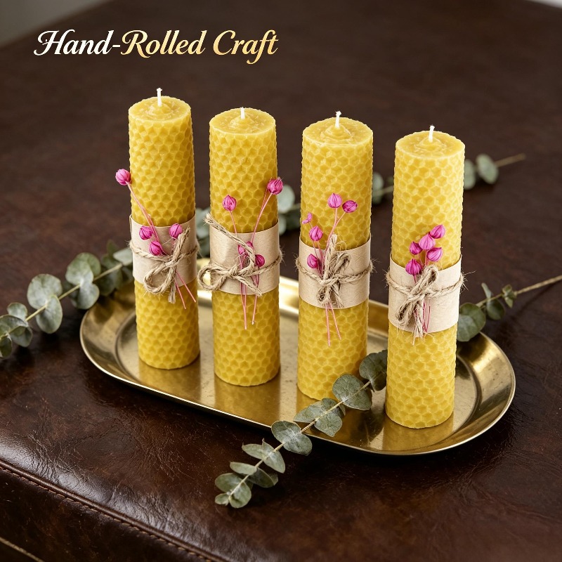 수제 롤드 비즈왁스 기둥 양초 4개, 5.9인치, 인조 - Candle Making Kit Beeswax 리뷰 및 가격