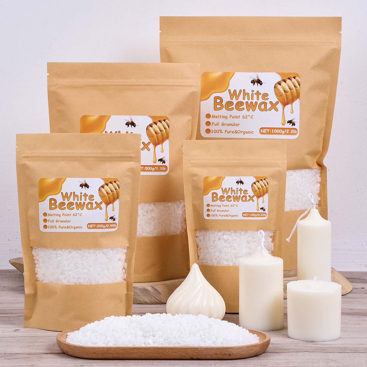 1000g 흰색 밀랍 DIY 양초 만들기 Meteria - Candle Making Kit Beeswax 리뷰 및 가격