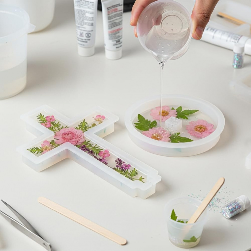 수직 십자가 모양의 베이스가 있는 실리콘 몰드 2개,  - Candle Making Classes 리뷰 및 가격