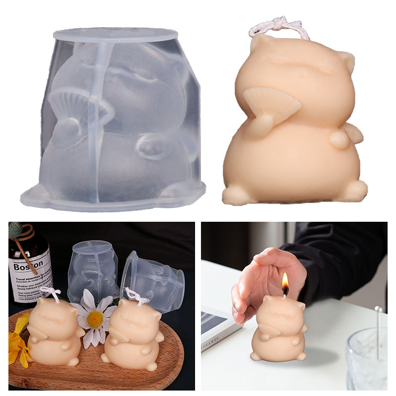 귀여운 뚱뚱한 고양이 실리콘 양초 금형 입체 동물 아로 - Candle Making Fat 리뷰 및 가격
